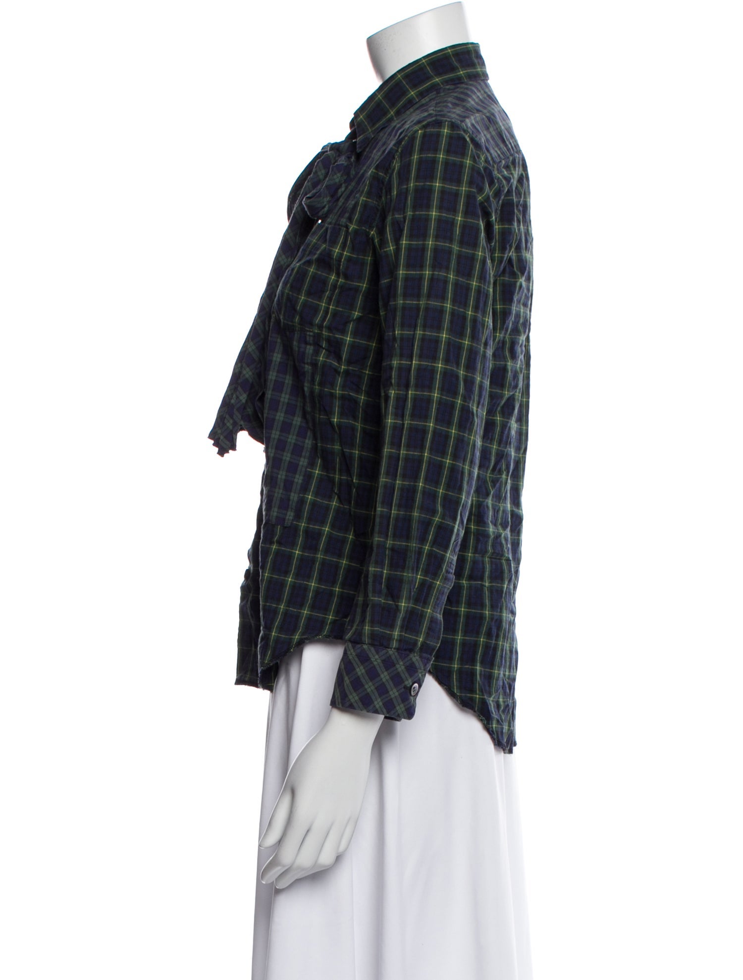 tricot COMME des GARÇONS Plaid Print Long Sleeve Top