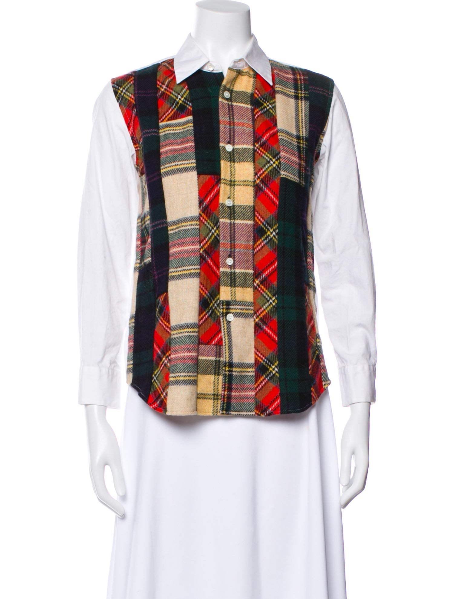 tricot COMME des GARÇONS Plaid Print Crew Neck Sweater