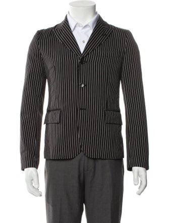 BLACK Comme des Garçons Striped Trucker Jacket