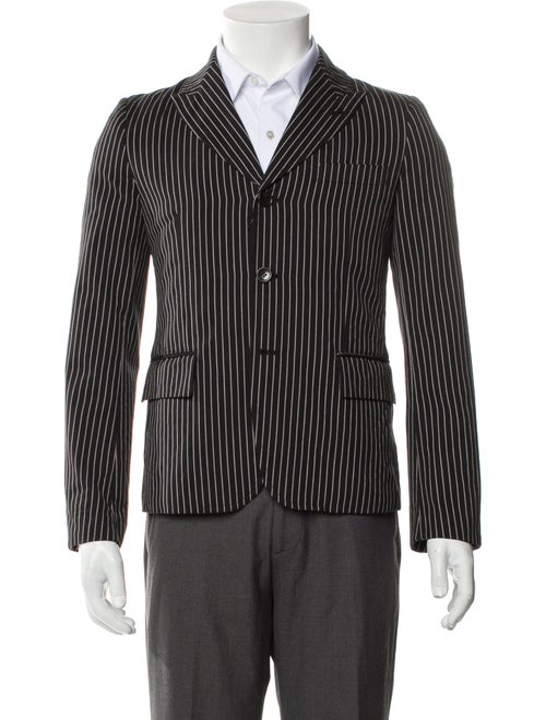 BLACK Comme des Garçons Striped Trucker Jacket