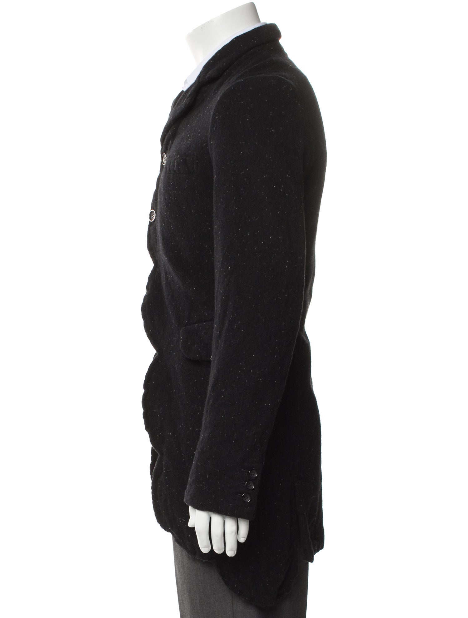 BLACK Comme des Garçons Wool Printed Moto Jacket