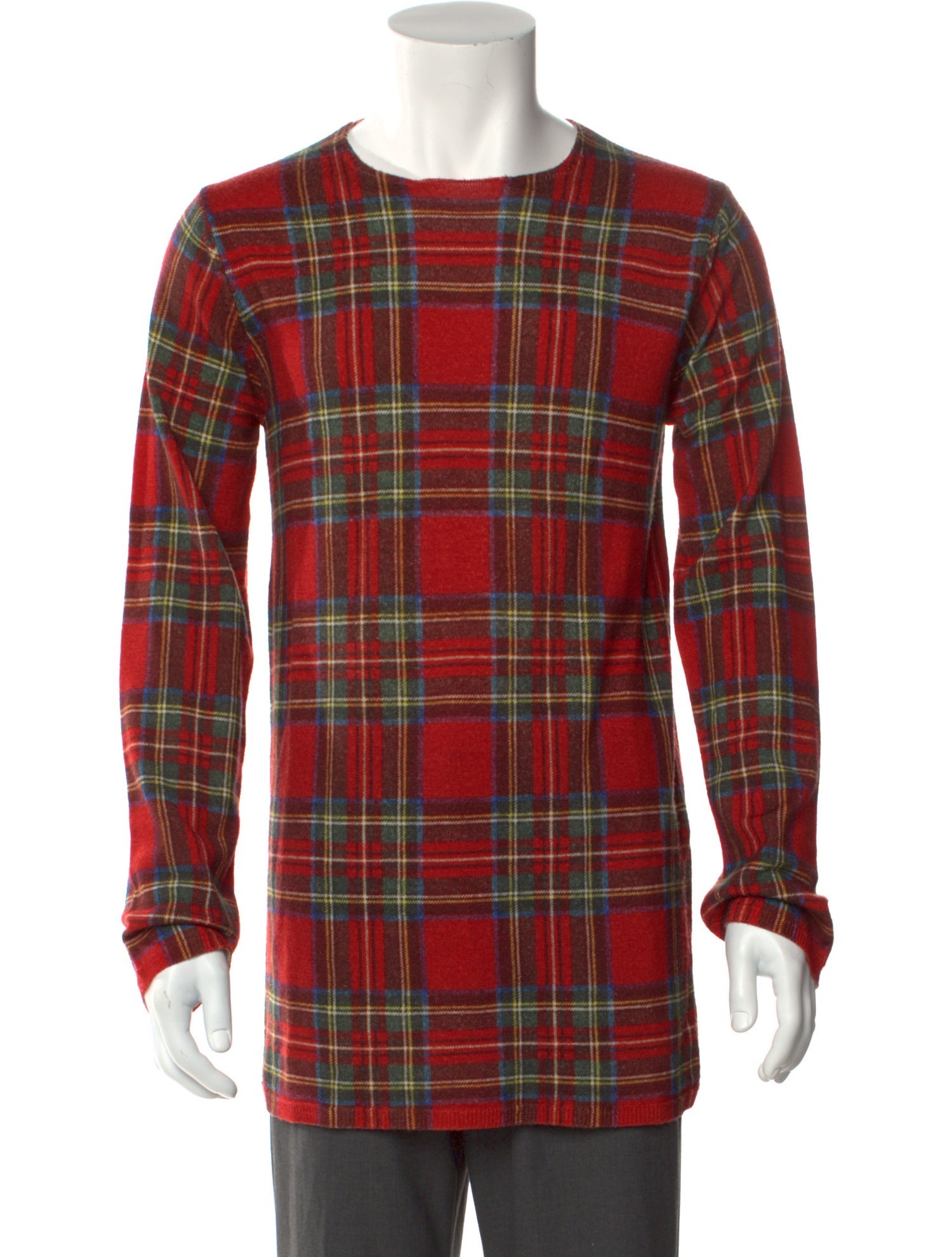 BLACK Comme des Garçons Wool Plaid Print Pullover