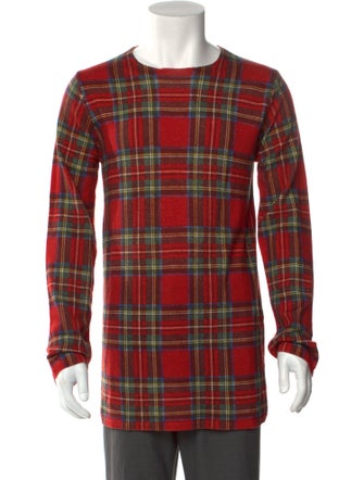 BLACK Comme des Garçons Wool Plaid Print Pullover