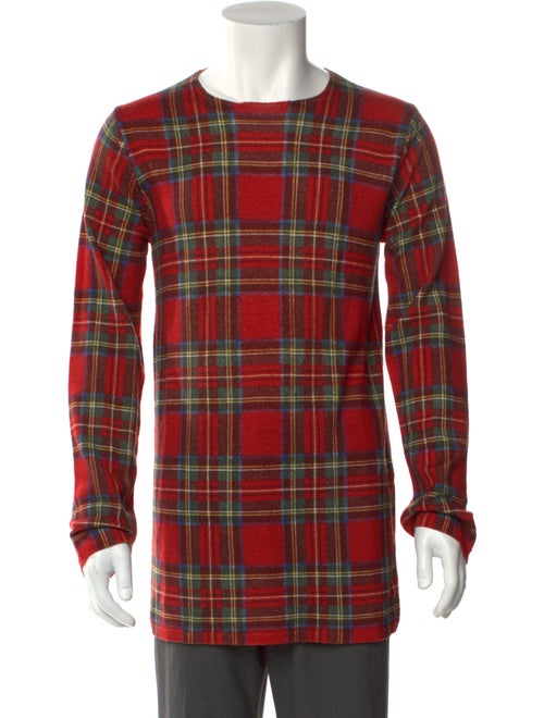 BLACK Comme des Garçons Wool Plaid Print Pullover