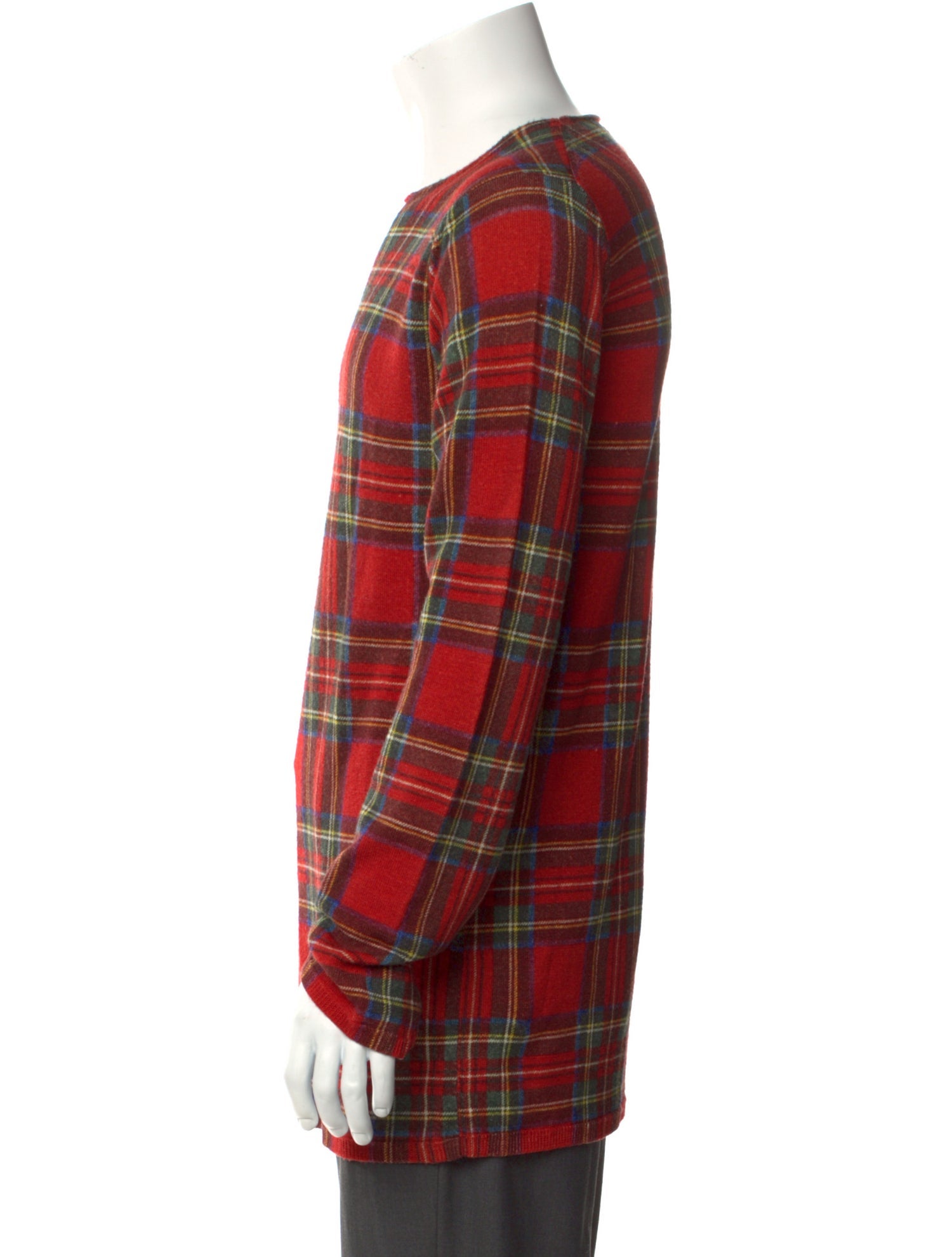 BLACK Comme des Garçons Wool Plaid Print Pullover