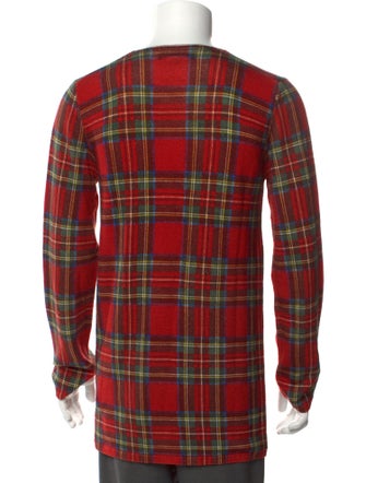 BLACK Comme des Garçons Wool Plaid Print Pullover