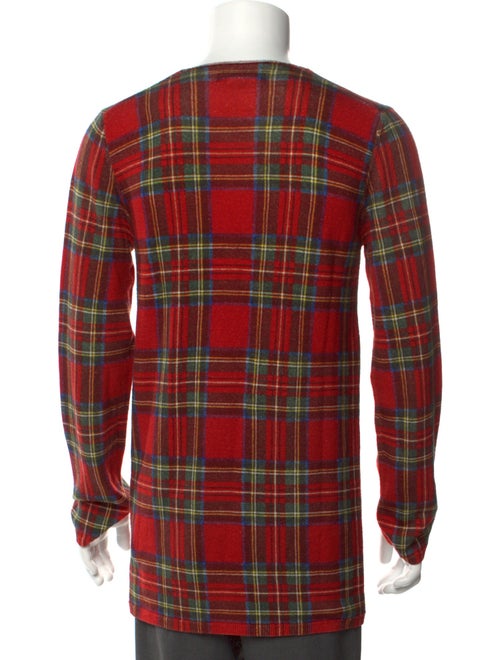 BLACK Comme des Garçons Wool Plaid Print Pullover