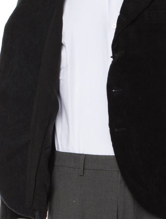 BLACK Comme des Garçons Striped Peacoat