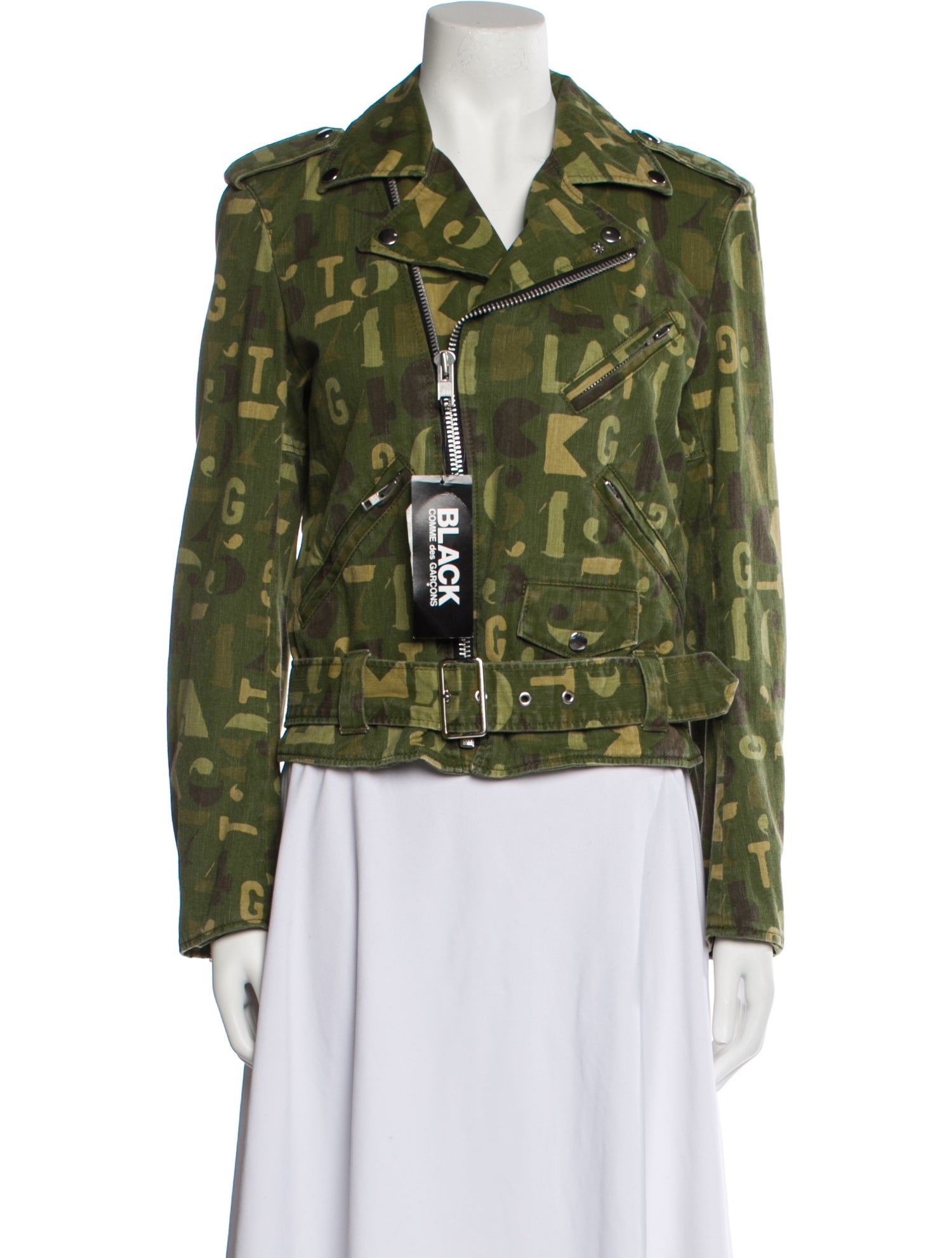 BLACK Comme des Garçons Printed Biker Jacket w/ Tags