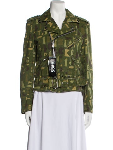 Black Comme des Garçons Jackets Printed Biker Jacket S