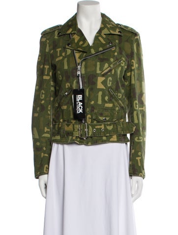 Black Comme des Garçons Jackets Printed Biker Jacket S