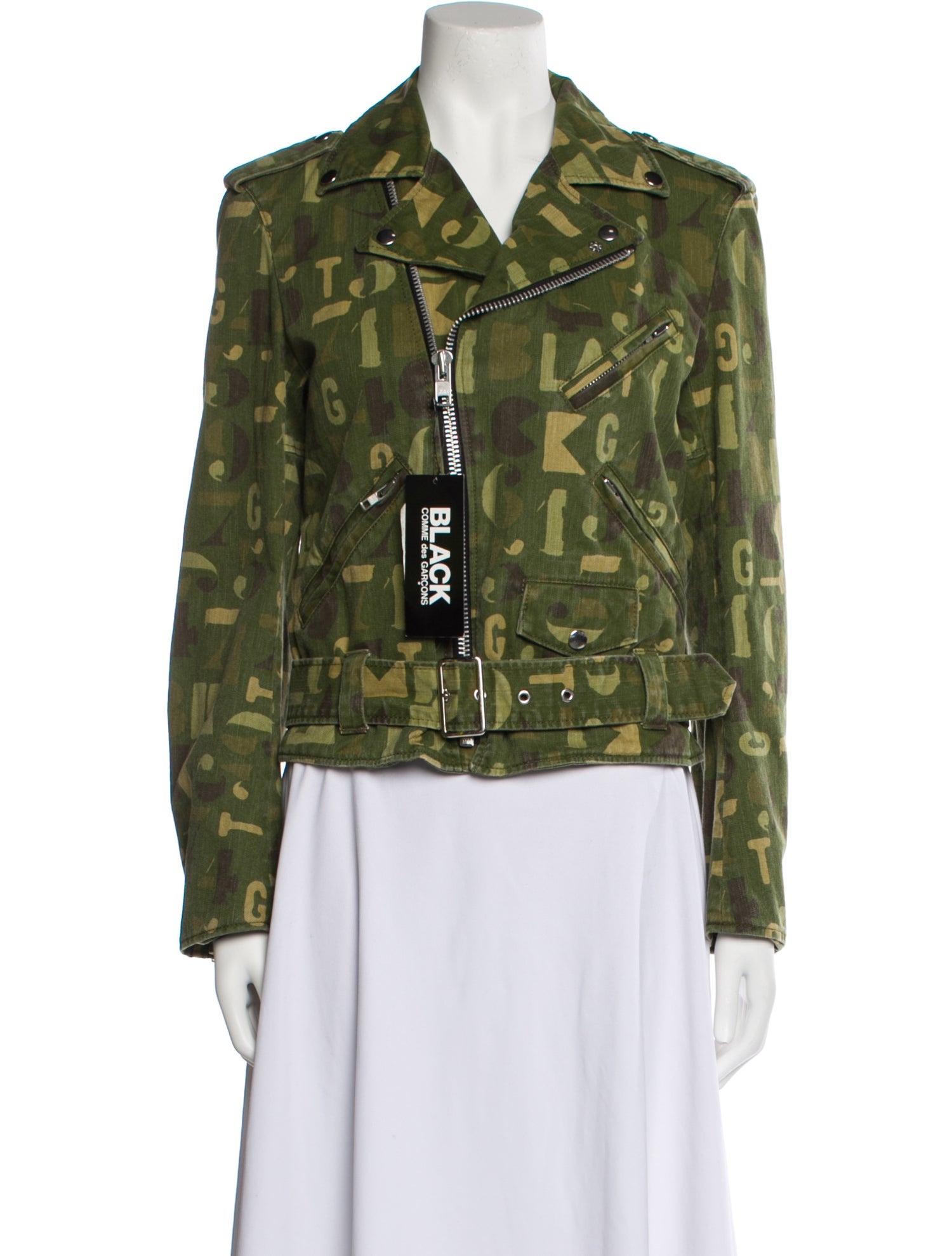 BLACK Comme des Garçons Printed Biker Jacket w/ Tags