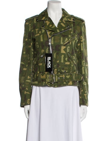 Black Comme des Garçons Jackets Printed Biker Jacket S