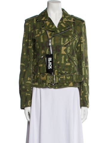 Black Comme des Garçons Jackets Printed Biker Jacket S