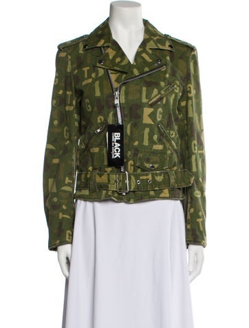 Black Comme des Garçons Jackets Printed Biker Jacket S