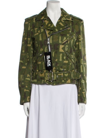 Black Comme des Garçons Jackets Printed Biker Jacket S