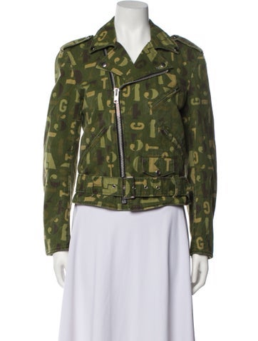 Black Comme des Garçons Jackets Printed Biker Jacket L