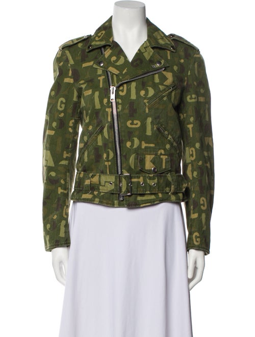 BLACK Comme des Garçons Printed Biker Jacket