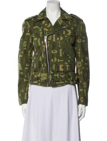 Black Comme des Garçons Jackets Printed Biker Jacket M