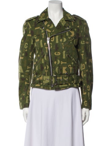 Black Comme des Garçons Jackets Printed Biker Jacket L