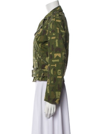 BLACK Comme des Garçons Printed Biker Jacket