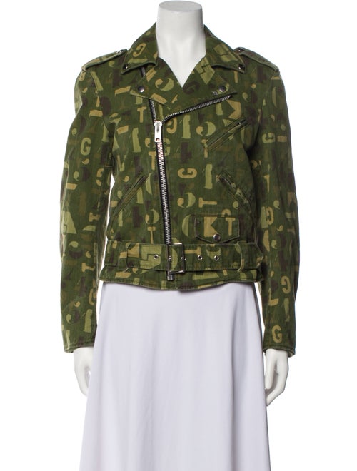 BLACK Comme des Garçons Printed Biker Jacket