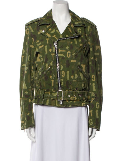 BLACK Comme des Garçons Printed Biker Jacket