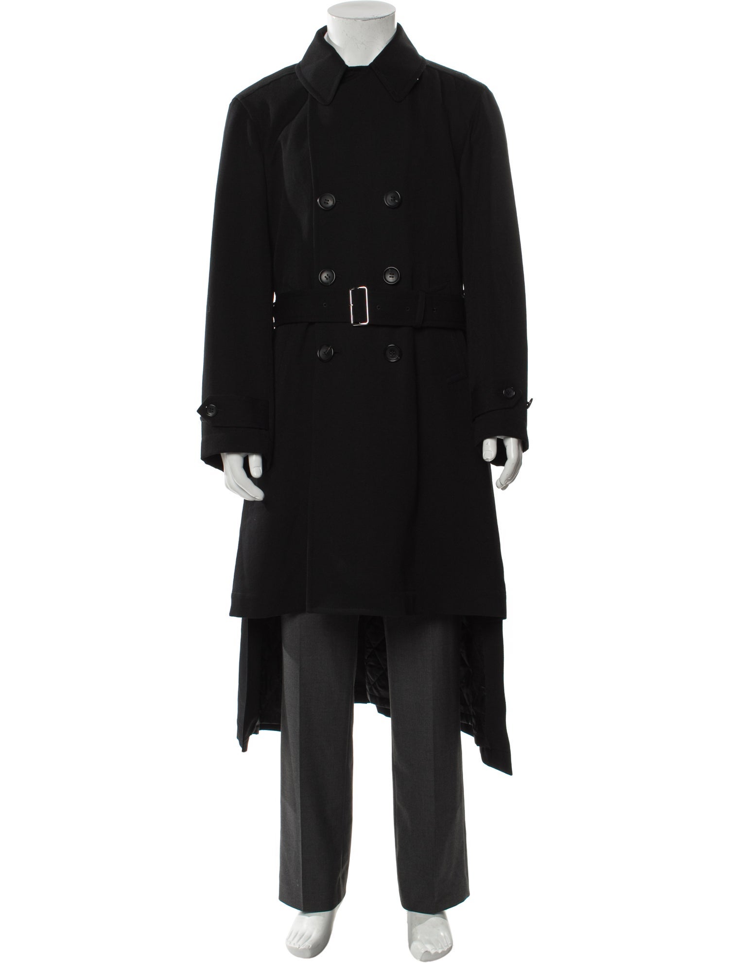 BLACK Comme des Garçons Wool Trench Coat