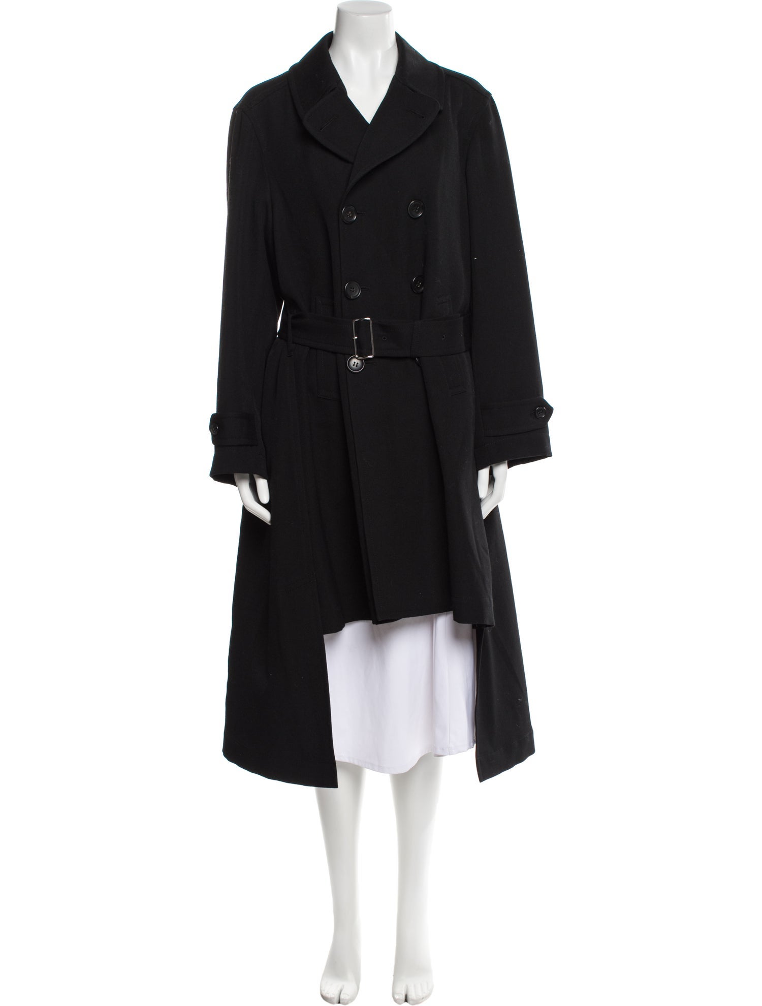 BLACK Comme des Garçons Wool Trench Coat w/ Tags