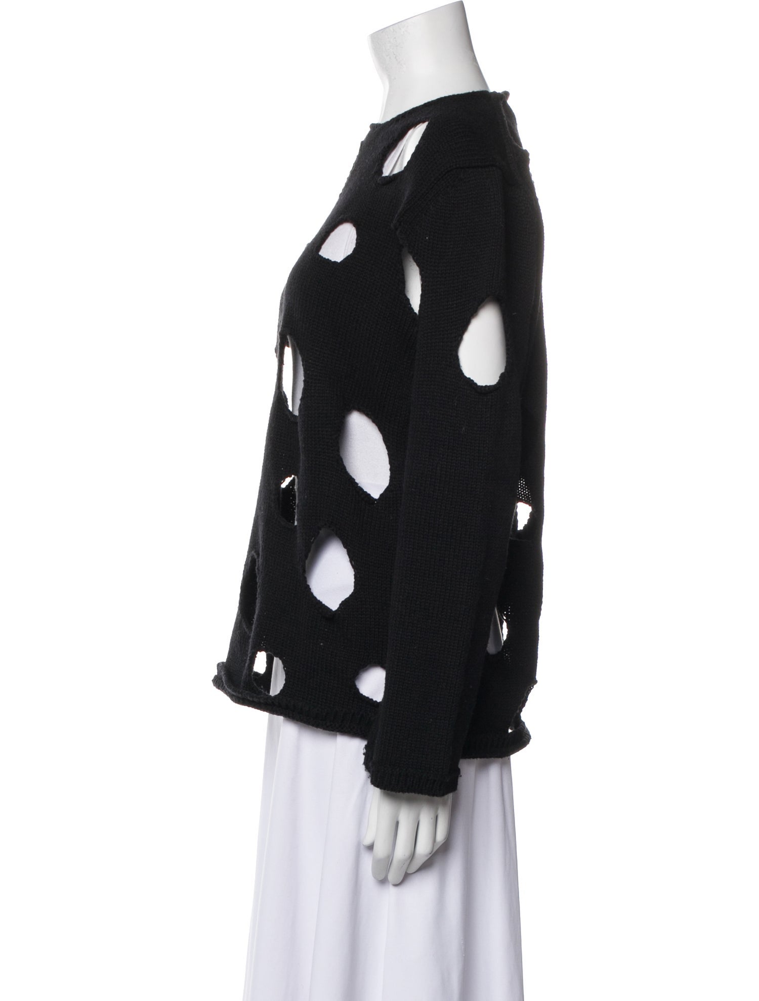 BLACK Comme des Garçons Wool Polka Dot Print Sweater