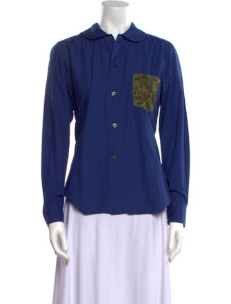 BLACK Comme des Garçons Long Sleeve Button-Up Top