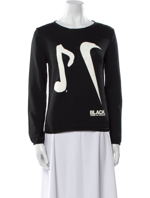 BLACK Comme des Garçons Graphic Print Crew Neck Sweater