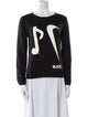 BLACK Comme des Garçons Graphic Print Crew Neck Sweater