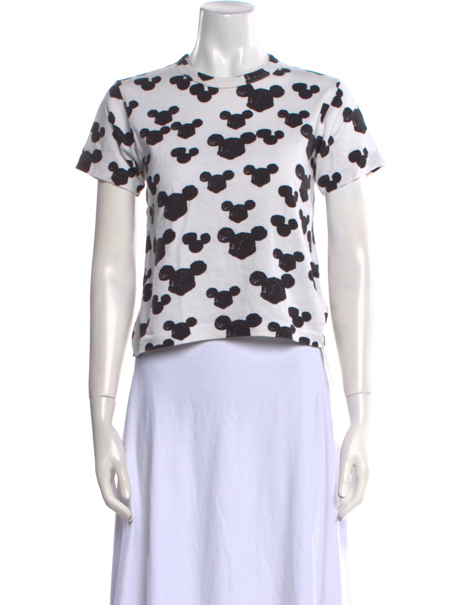 BLACK Comme des Garçons Printed Mock Neck T-Shirt