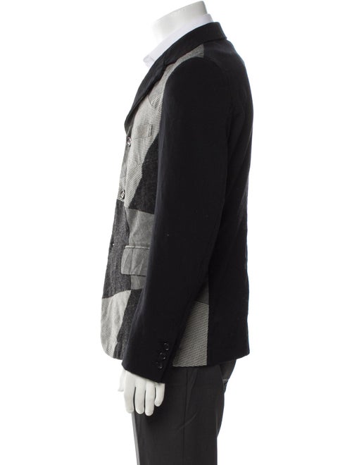 BLACK Comme des Garçons Wool Printed Peacoat