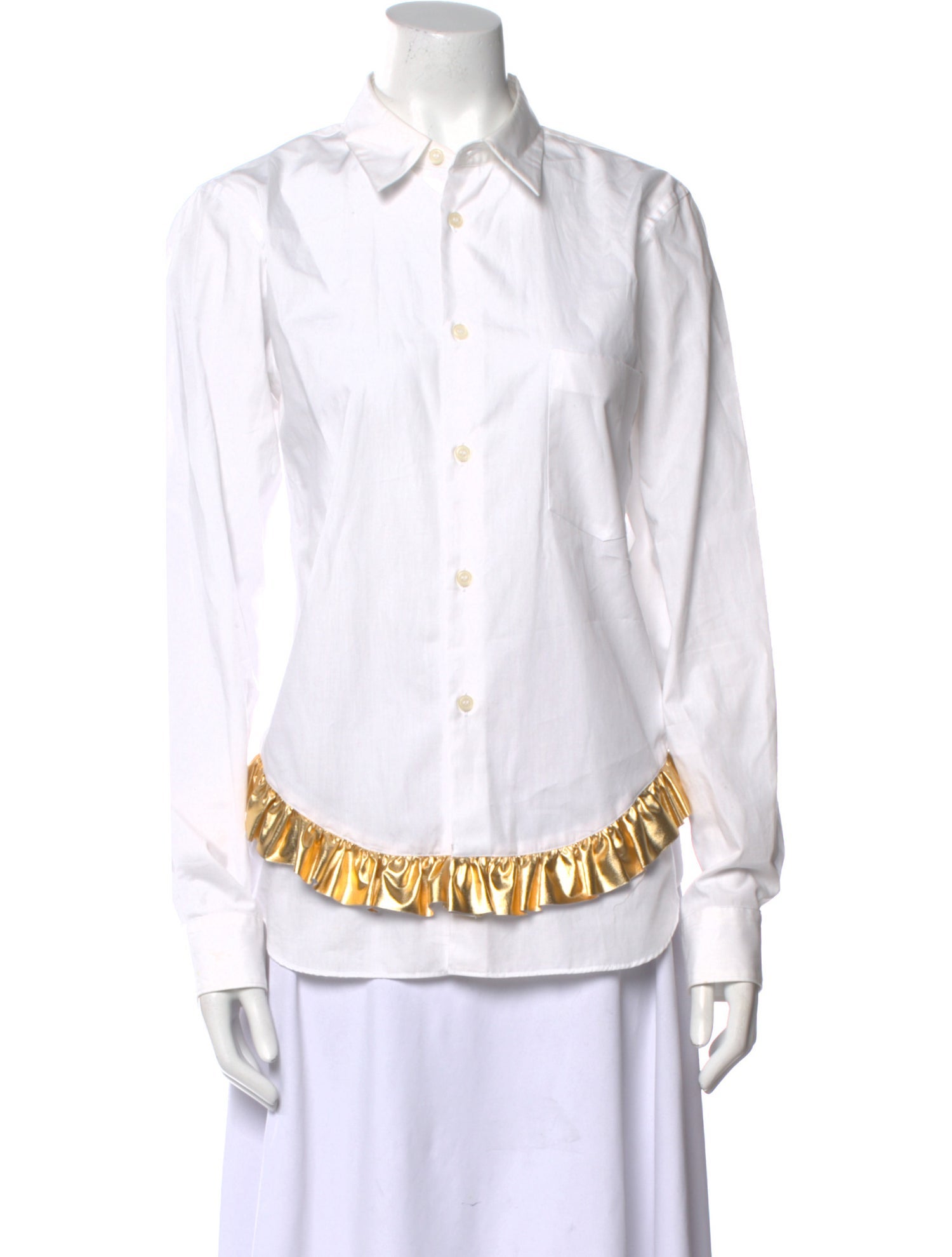 BLACK Comme des Garçons Long Sleeve Button-Up Top