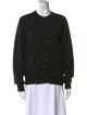 BLACK Comme des Garçons Crew Neck Long Sleeve Button-Up Top