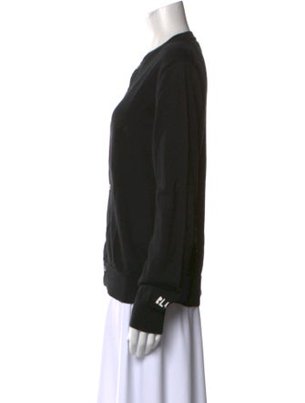 BLACK Comme des Garçons Crew Neck Long Sleeve Button-Up Top