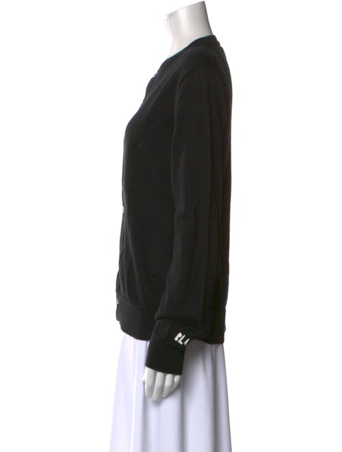 BLACK Comme des Garçons Crew Neck Long Sleeve Button-Up Top