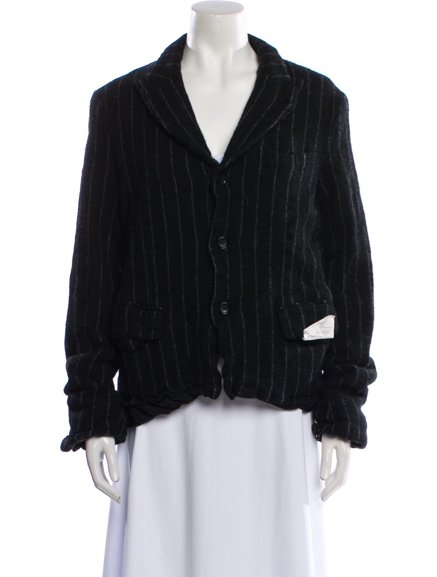 BLACK Comme des Garçons Wool Striped Jacket