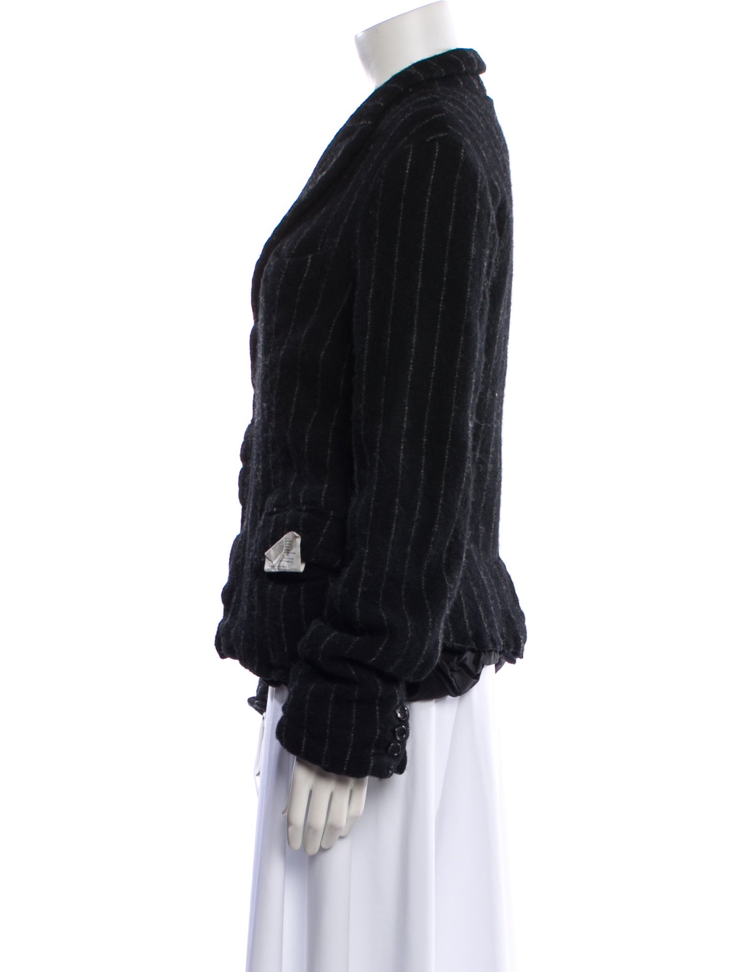 BLACK Comme des Garçons Wool Striped Jacket