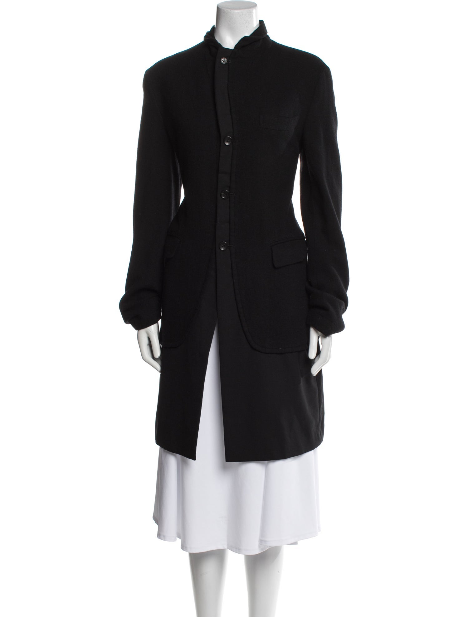 BLACK Comme des Garçons Wool Trench Coat