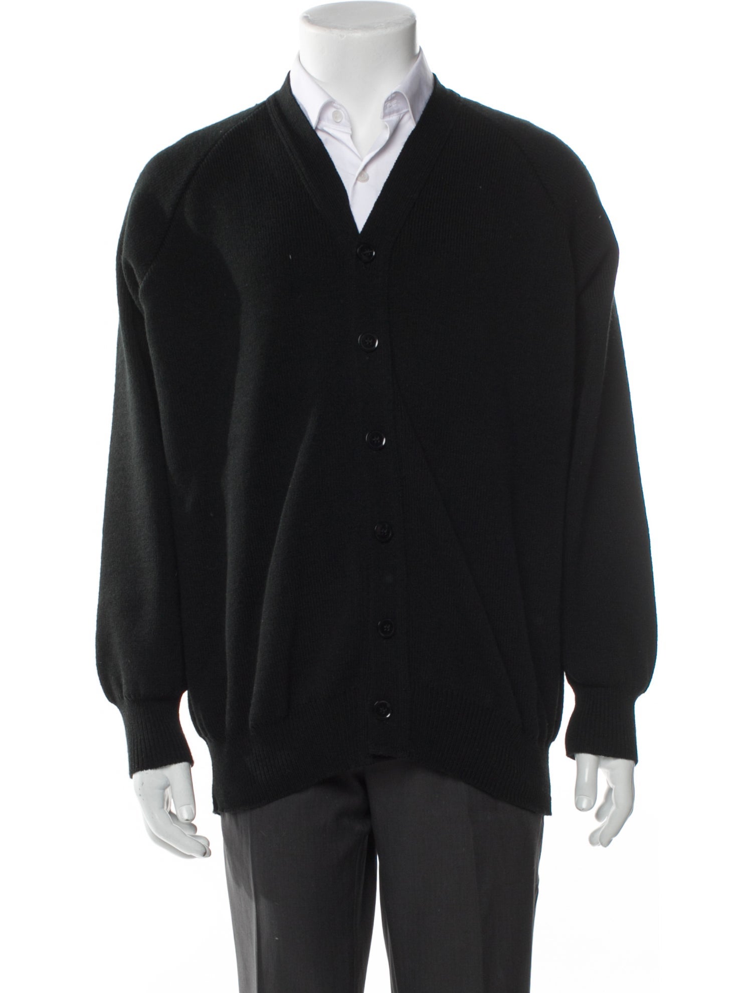 BLACK Comme des Garçons V-Neck Long Sleeve Cardigan