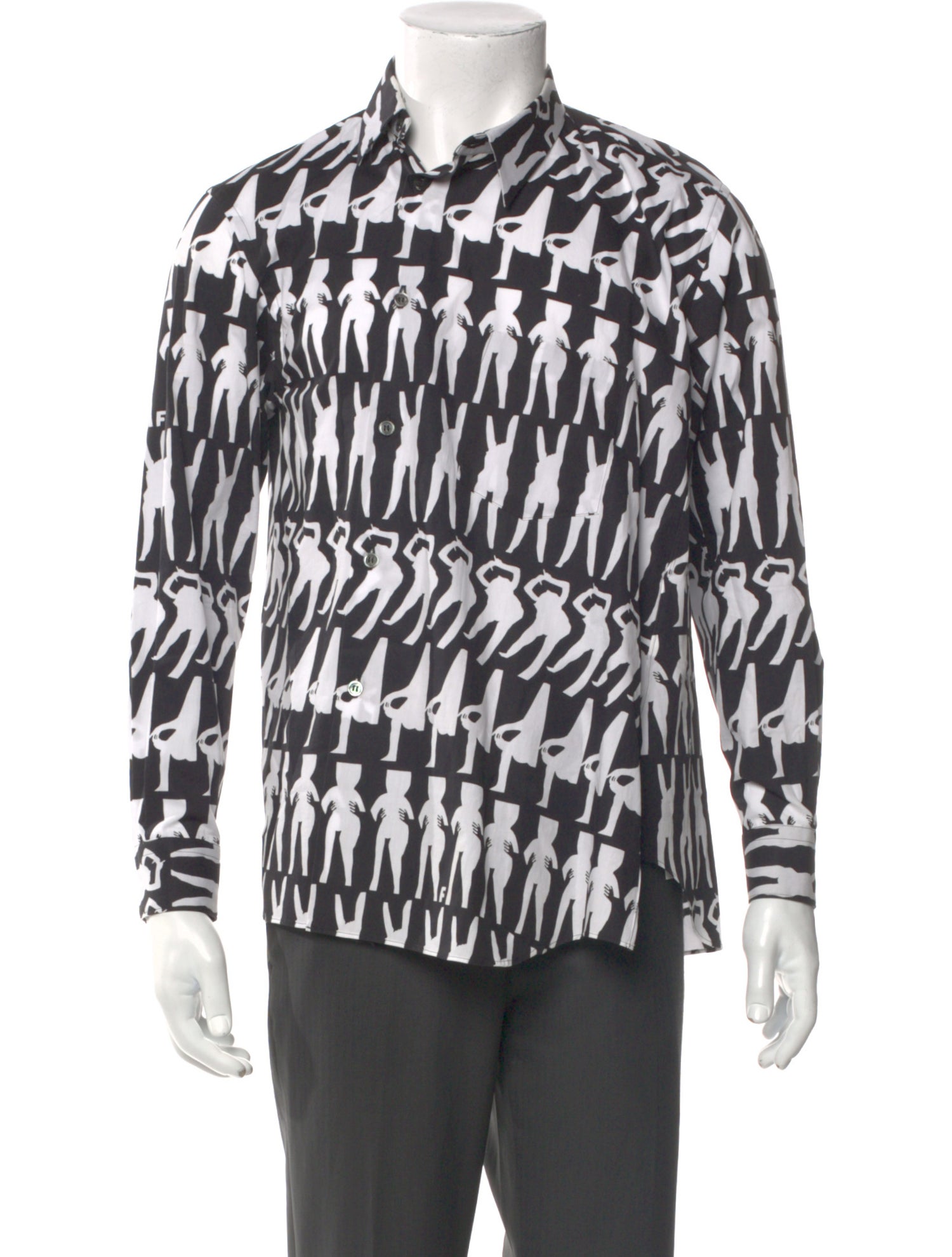 BLACK Comme des Garçons Printed Long Sleeve Shirt