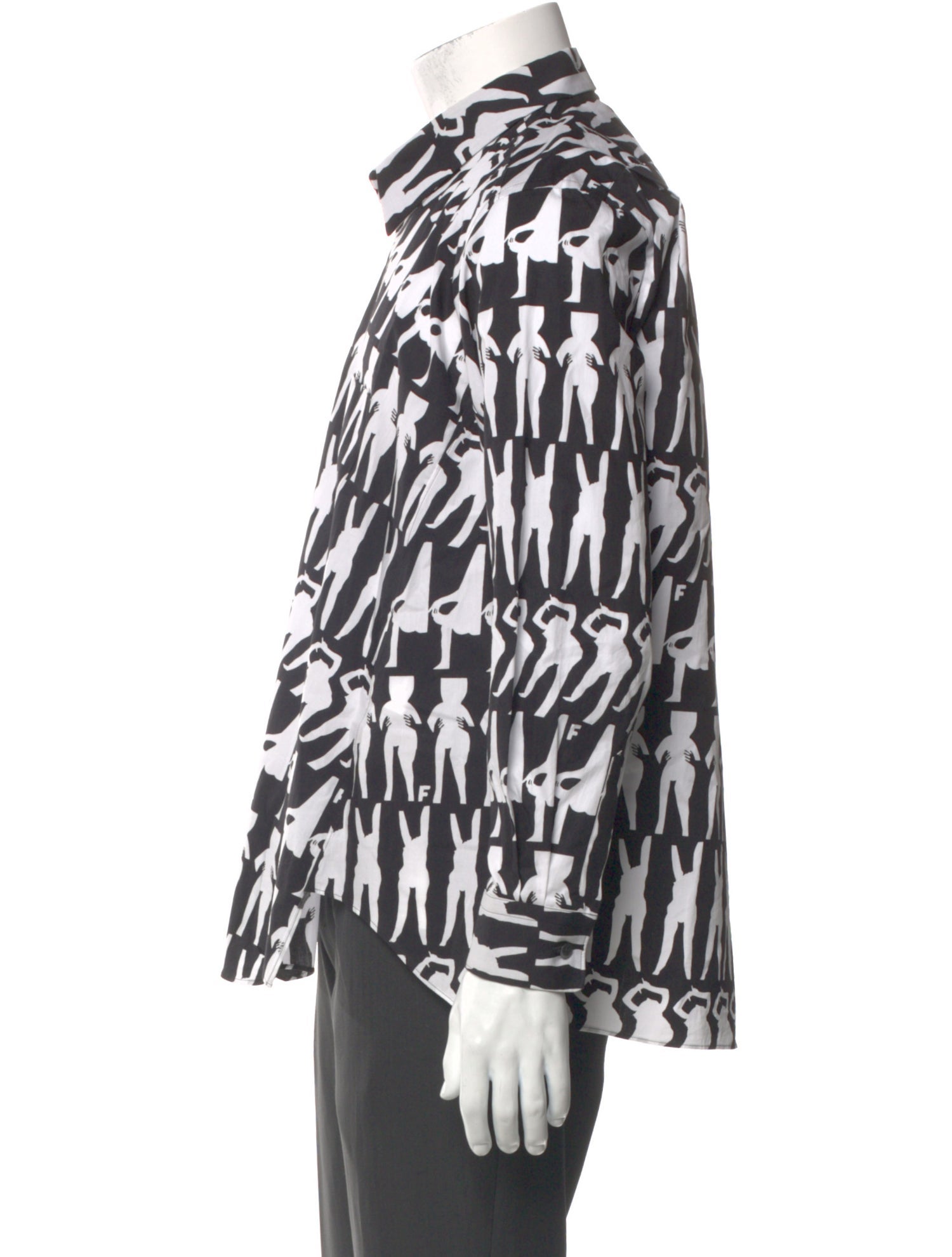 BLACK Comme des Garçons Printed Long Sleeve Shirt