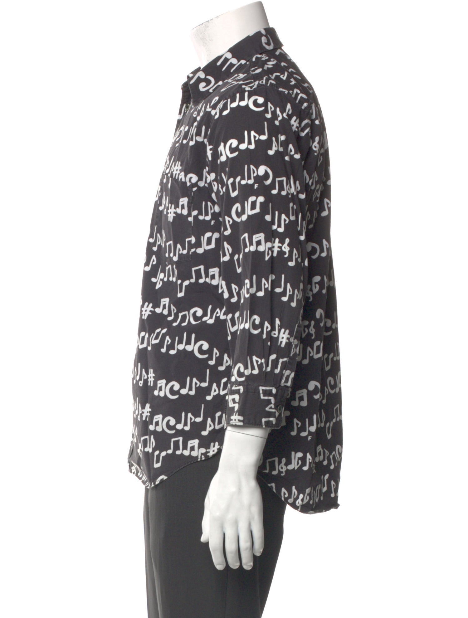 BLACK Comme des Garçons Printed Three-Quarter Sleeve Shirt