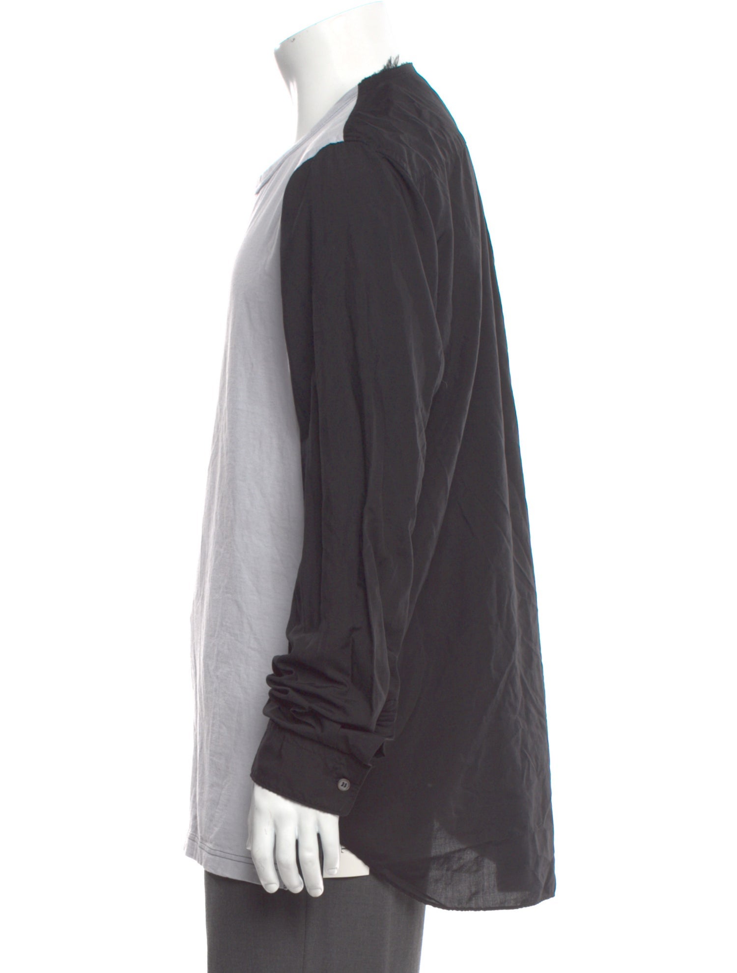 BLACK Comme des Garçons Colorblock Pattern Scoop Neck Henley