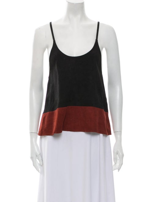 Collina Strada Colorblock Pattern Scoop Neck Top B