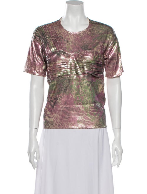 Collina Strada Printed Crew Neck T-Shirt Pink