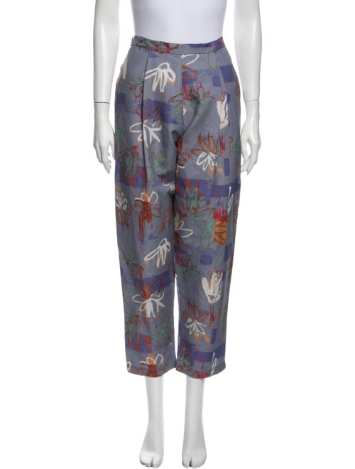 Collina Strada Printed Straight Leg Pants Grey